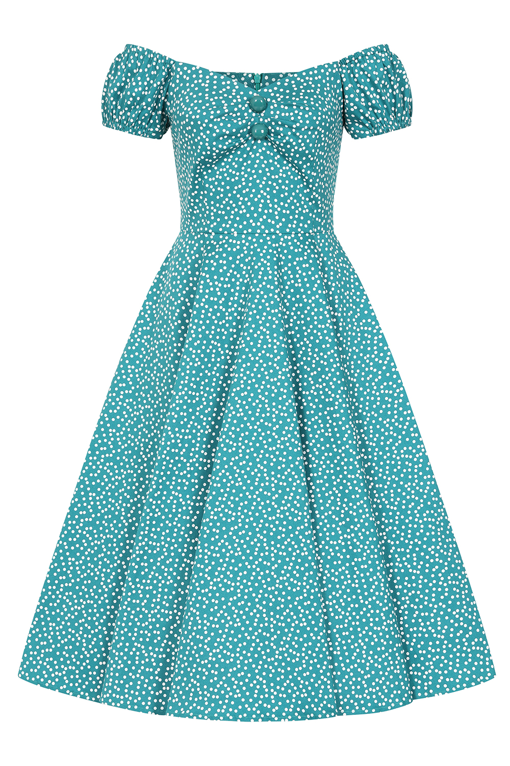 Lila Polka Dot Swing Dress in Extended Sizing